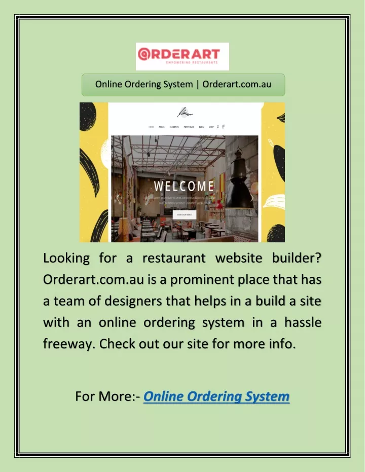 online ordering system orderart com au