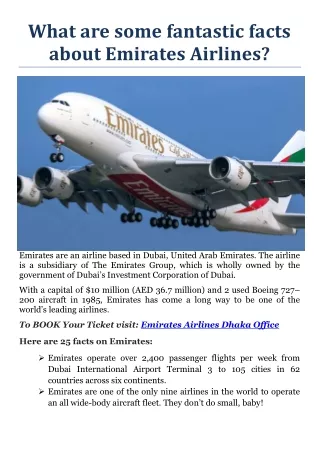 What are some fantastic facts about Emirates Airlines