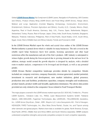 global lidar drones market by component lidar