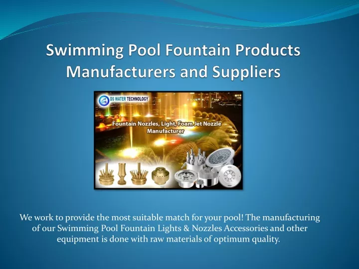 swimming pool fountain products manufacturers and suppliers
