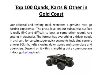 top 100 quads karts other in gold coast