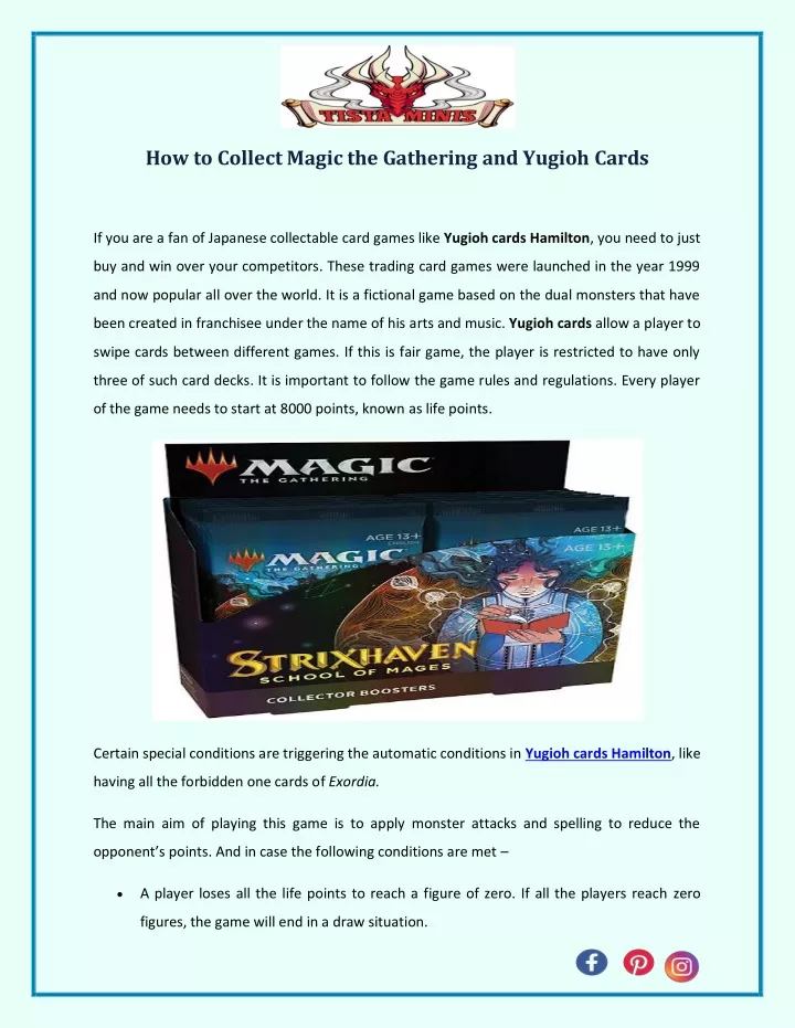 how to collect magic the gathering and yugioh