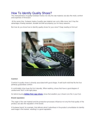 How To Identify Quality Shoes