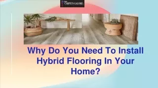 why do you need to install hybrid flooring in your home