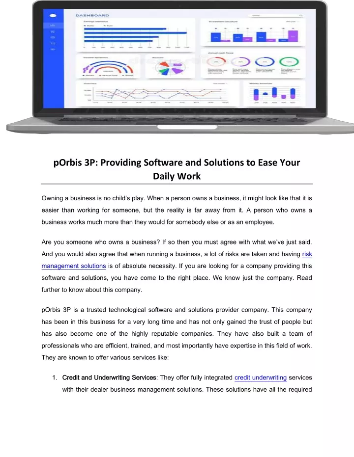 porbis 3p providing software and solutions