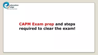 capm exam prep and steps required to clear