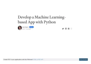 develop a machine learning based app with python