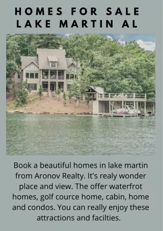 Most Attractive And Latest Homes For Sale On Lake Martin
