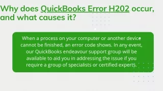 why does quickbooks error h202 occur and what