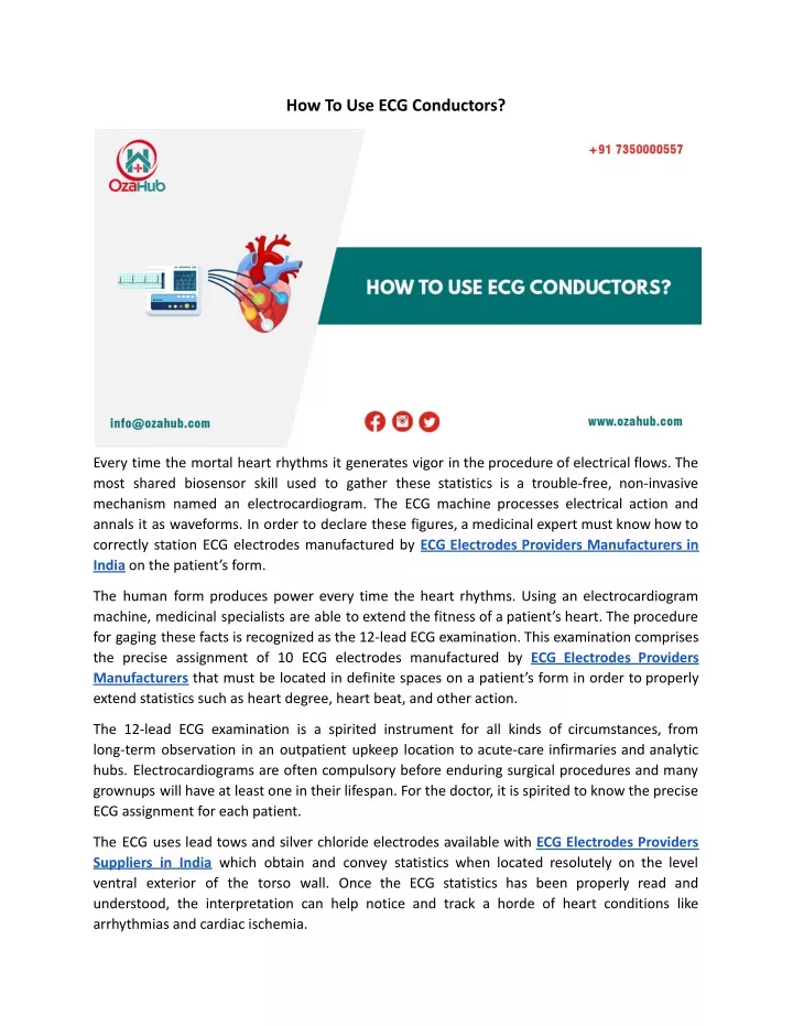 how to use ecg conductors