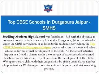 Top CBSE Schools in Durgapura Jaipur - SMHS