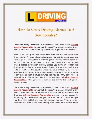 how to get a driving license in a new country