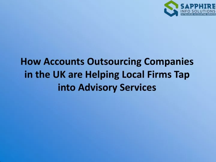 how accounts outsourcing companies