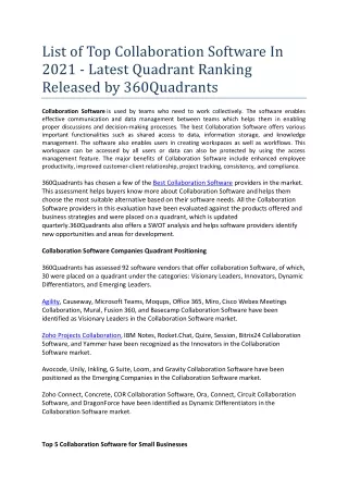 list of top collaboration software in 2021 latest