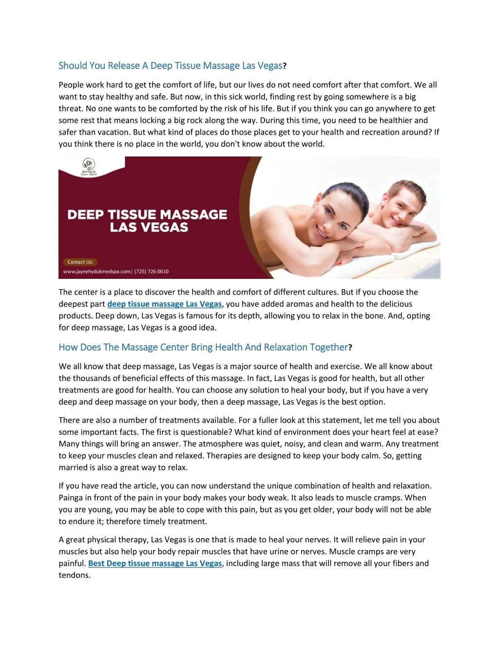 PPT - Should You Release A Deep Tissue Massage Las Vegas PowerPoint ...