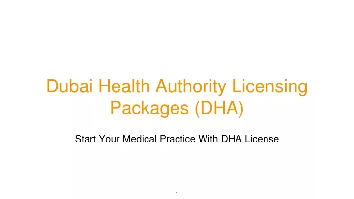 dubai health authority licensing packages dha