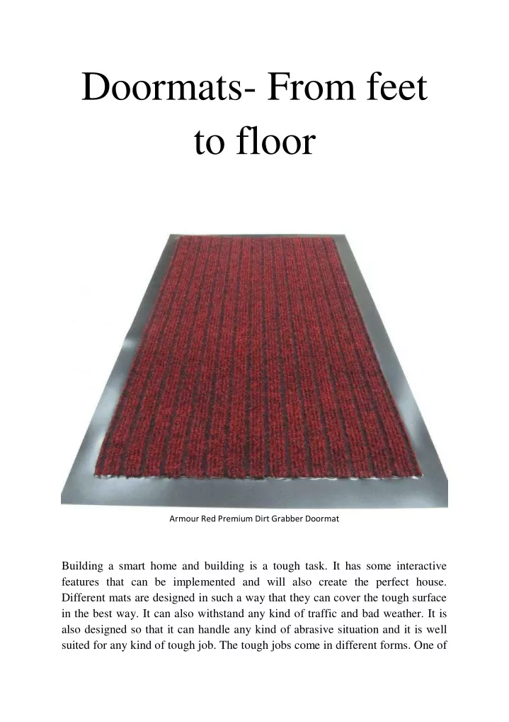 doormats from feet to floor