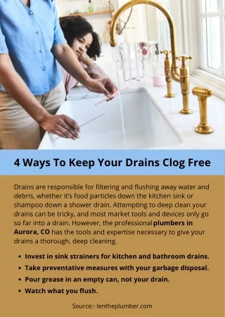 4 Ways To Keep Your Drains Clog Free