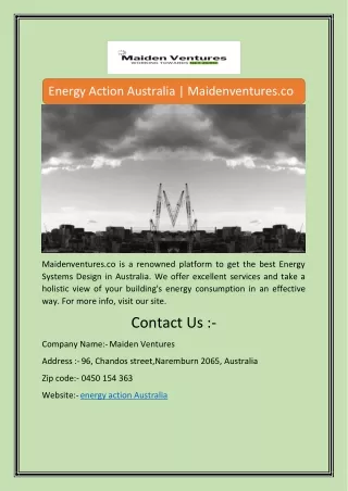 Energy Action Australia | Maidenventures.co