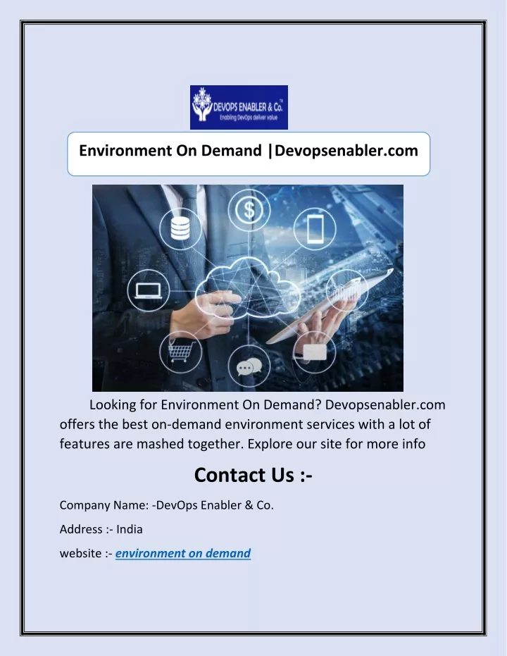 environment on demand devopsenabler com