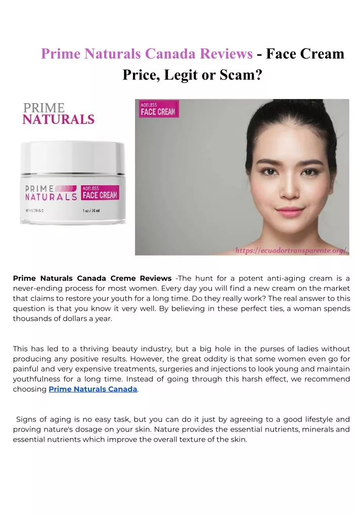 prime naturals canada reviews face cream price