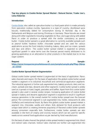 top key players in cookie butter spread market