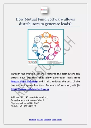 how mutual fund software allows distributors