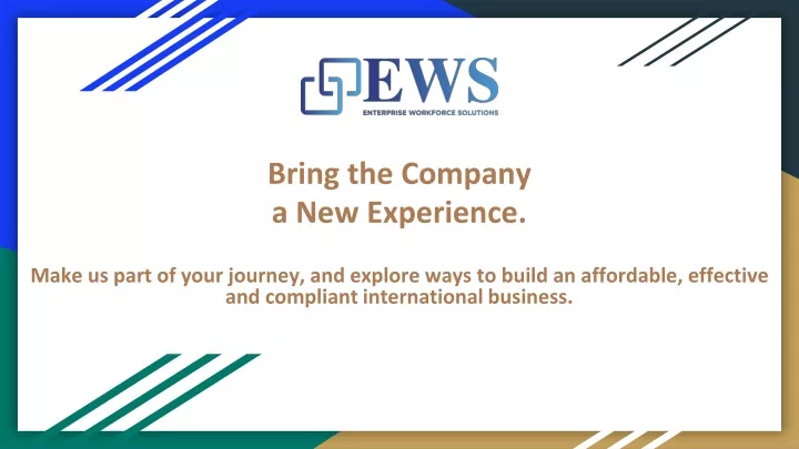 bring the company a new experience