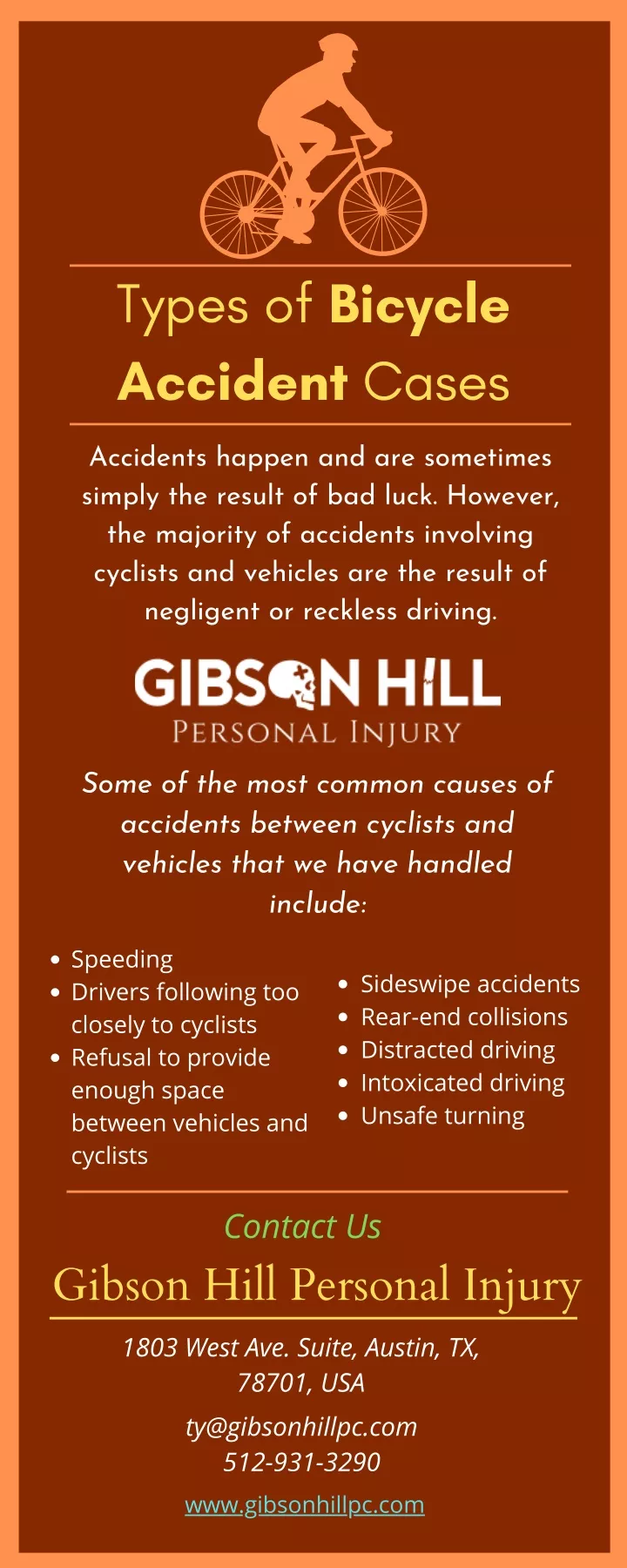 types of bicycle accident cases