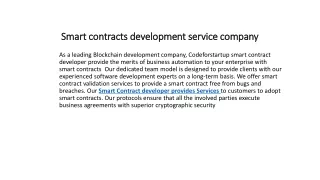 smart contracts development service company