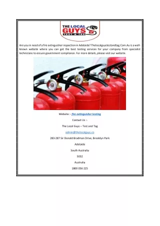 are you in need of a fire extinguisher inspection