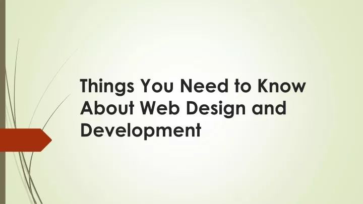 things you need to know about web design and development