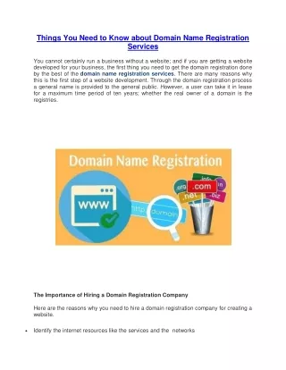 Things You Need to Know about Domain Name Registration Services