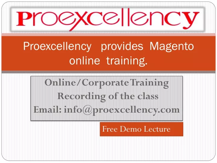 proexcellency provides magento online training