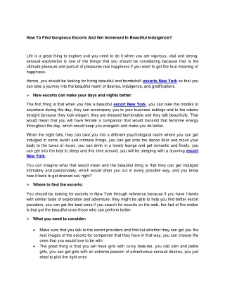 how to find gorgeous escorts and get immersed