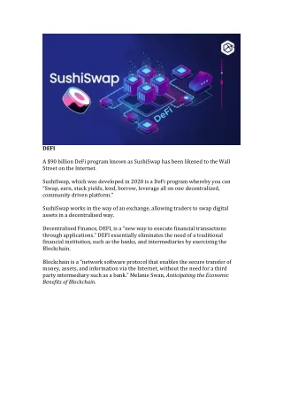 defi a 90 billion defi program known as sushiswap