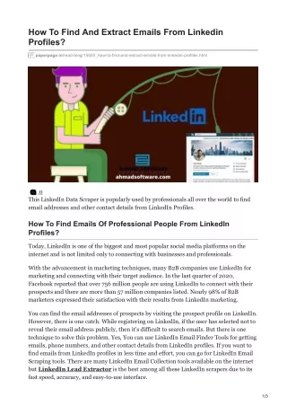 how to find and extract emails from linkedin