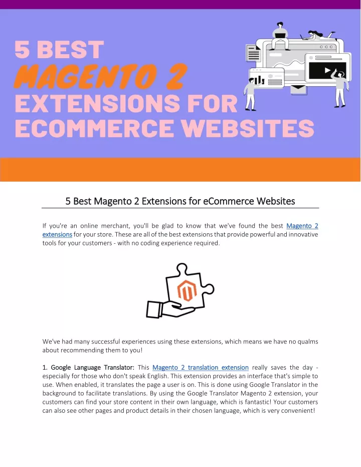 5 best magento 2 extensions for ecommerce