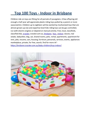 top 100 toys indoor in brisbane