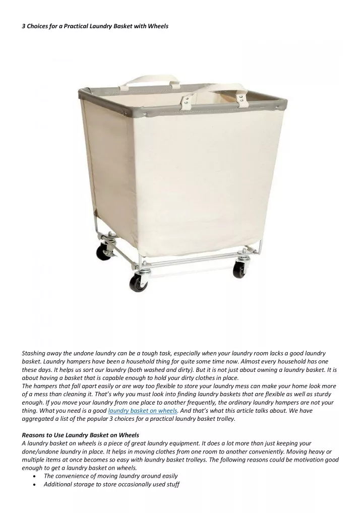 3 choices for a practical laundry basket with