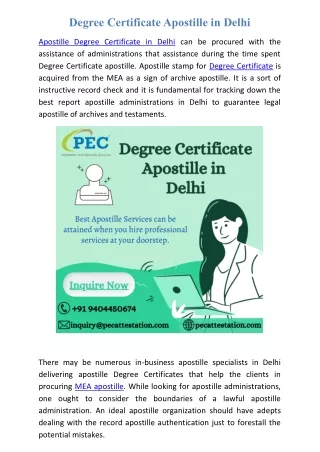 Degree Certificate Apostille in Delhi