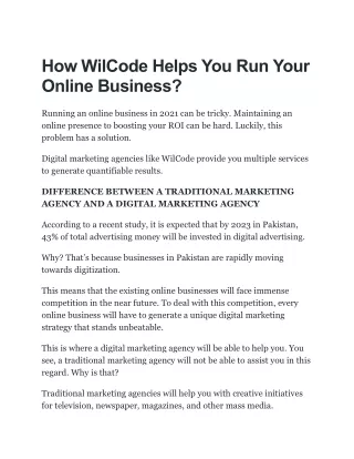 how wilcode helps you run your online business