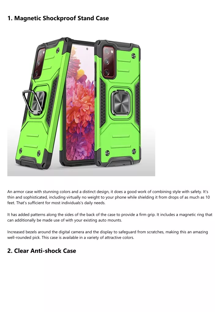 1 magnetic shockproof stand case