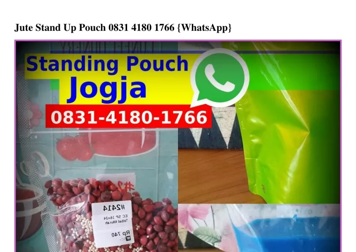 jute stand up pouch 0831 4180 1766 whatsapp