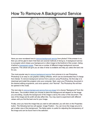 how to remove a background service