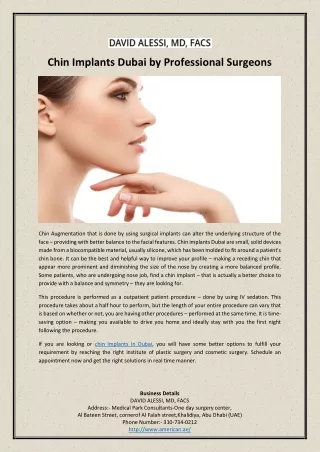 chin implants dubai by professional surgeons