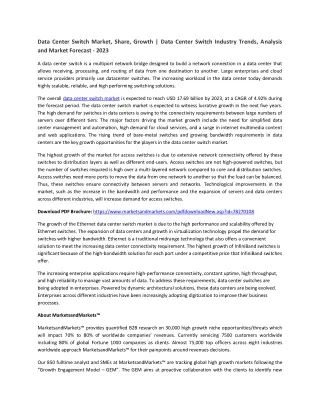 data center switch market share growth data