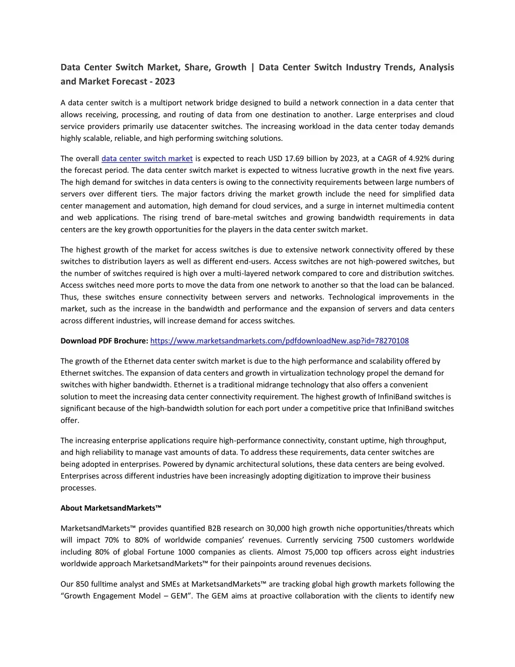 PPT - Data Center Switch Market PowerPoint Presentation, free download ...