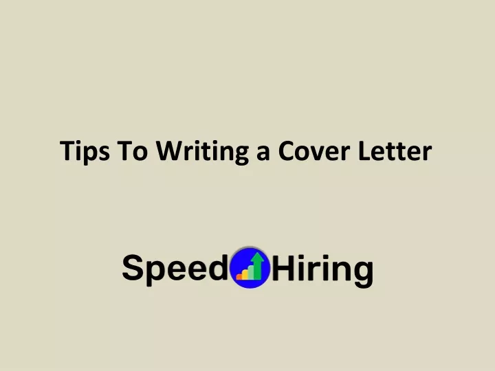 tips to writing a cover letter