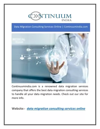 Data Migration Consulting Services Online | Continuumindia.com